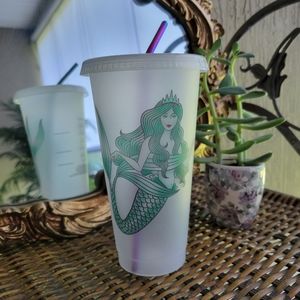 Rare Starbucks Reusable Mermaid Siren Cold Cup